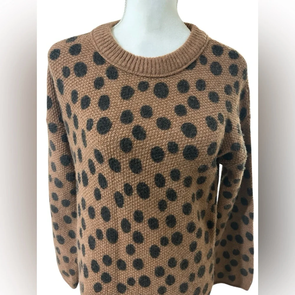 Madewell Leopard Dot Sweater dress in brown and black Size Small - Picture 2 of 7
